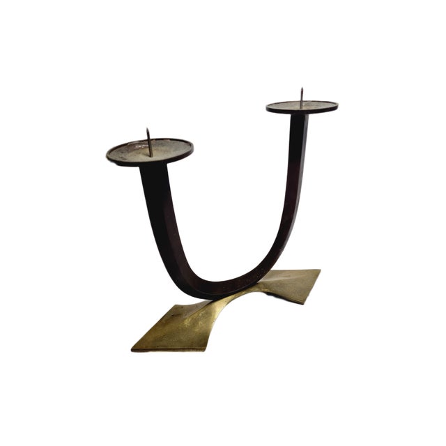 Art Deco Style 2-Armed Candleholder, Germany, 1950s For Sale - Image 3 of 16