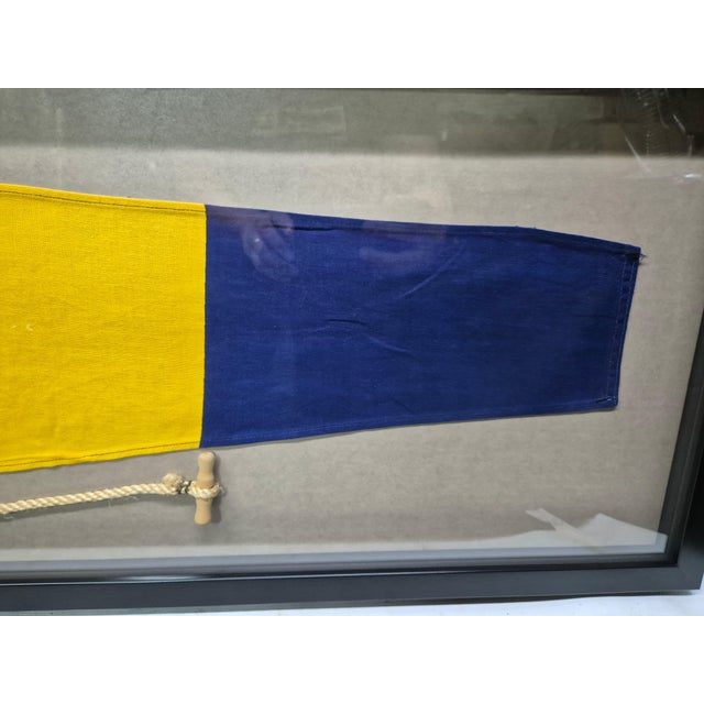 Nautical Signal Pennant for Numeral "FIVE" in Frame For Sale - Image 4 of 5