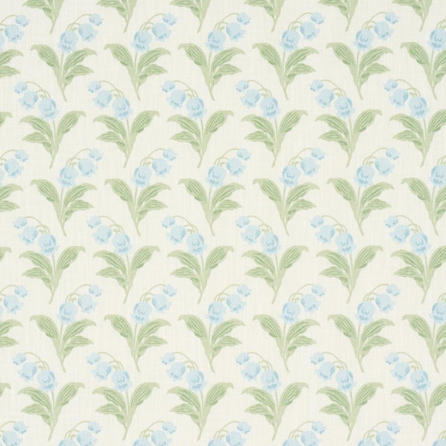 Schumacher Lily Of The Valley Indoor/Outdoor Fabric In Bluebell For Sale