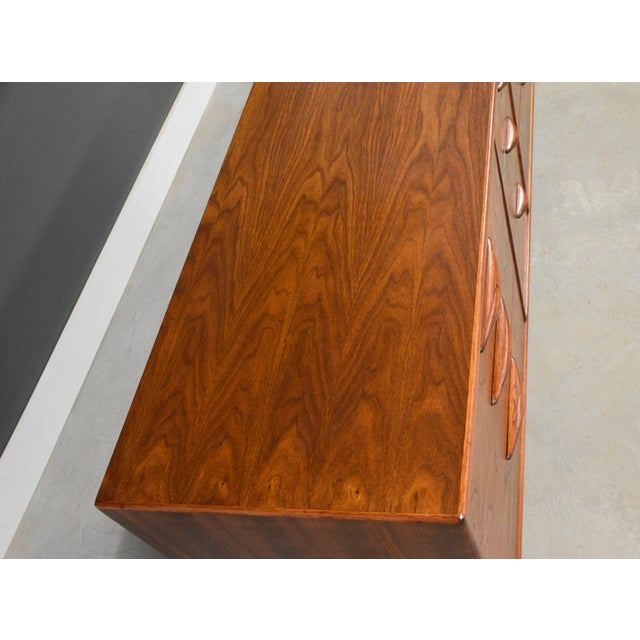 Wood 1960s Refinished 66” Lane Perception Walnut Dresser For Sale - Image 7 of 10