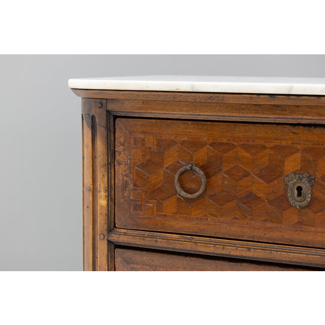 Wood Antique Chest with Marble Top, 1880 For Sale - Image 7 of 10