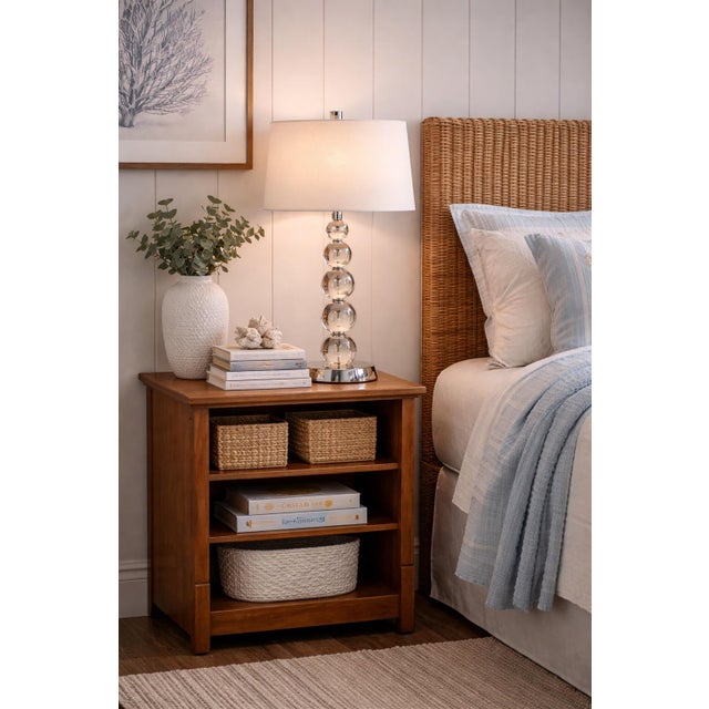 Late 20th Century Modern Glam Stacked Crystal Orb Table Lamp With Polished Chrome Base – Hollywood Regency Transitional Style For Sale - Image 9 of 9