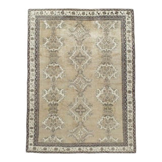 Galerie Shabab Collection Early 20th Century Champagne Colored Turkish Handmade Oushak Carpet For Sale