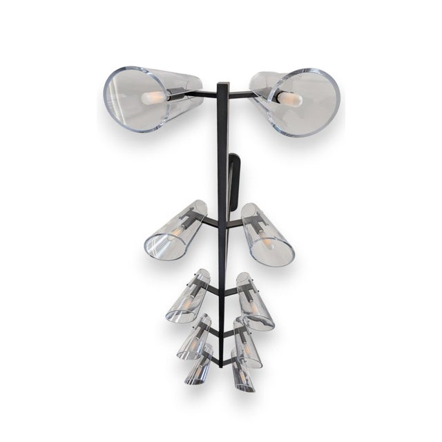 Jonathan Browning Studios Contemporary Jonathan Browning Valette Solid Brass Linear Chandelier For Sale - Image 4 of 6