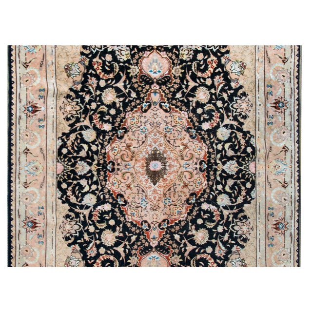 Textile Vintage Persian Tabriz Rug For Sale - Image 7 of 15