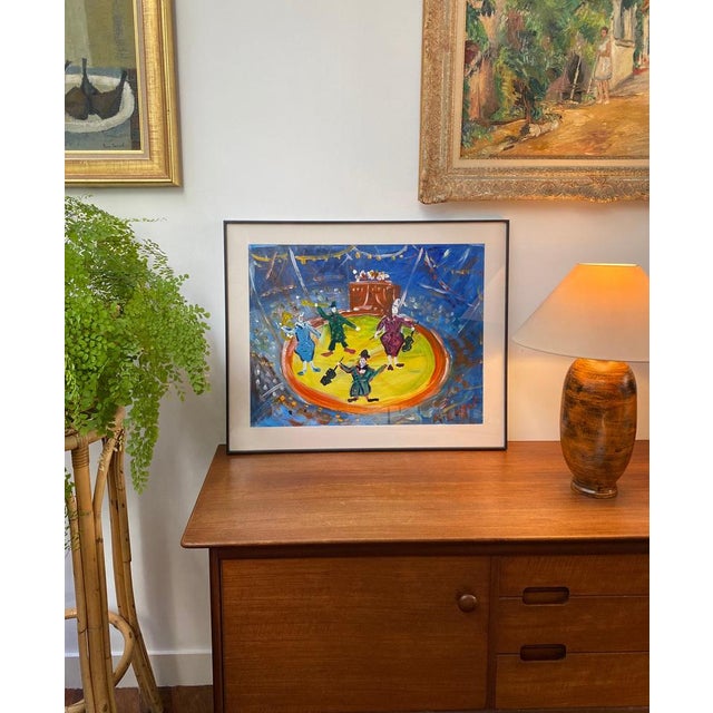Modern Roland Dubuc, The Circus, 1970s, Gouache on Paper, Framed For Sale - Image 3 of 18