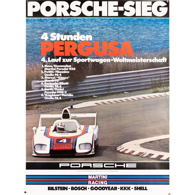 Porsche Victory at the 4 Hours of Pergusa Poster by Erich Strenger, 1976 For Sale - Image 9 of 9