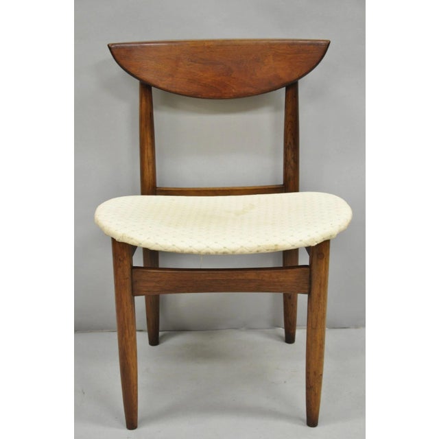 Vintage Lane Perception Mid Century Modern Walnut Dining Side Chair with Sculpted Back. Circa Mid 20th Century....
