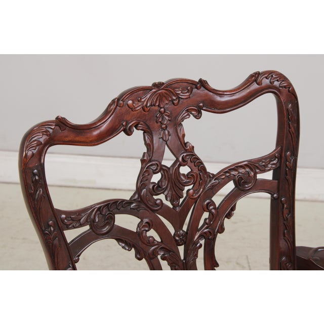 Wood Set of 4 Maitland Smith Georgian Mahogany Armchairs For Sale - Image 7 of 17