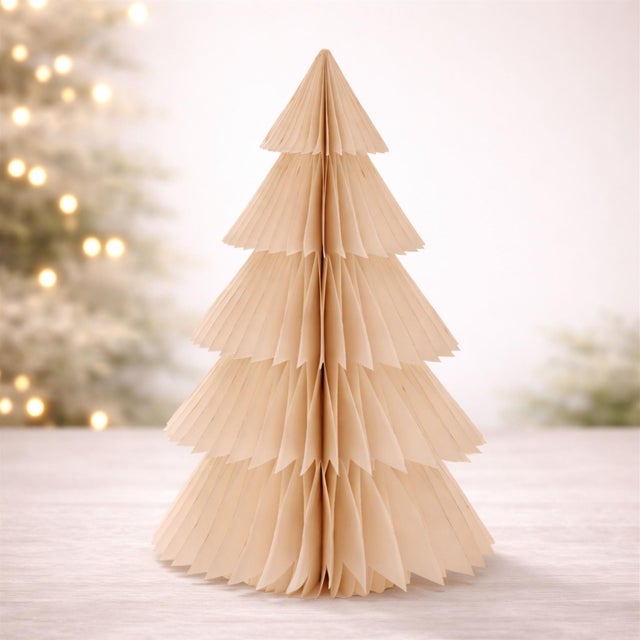 Bring effortless holiday charm to your space with this 16.5-inch layered paper tree décor, designed to add festive...