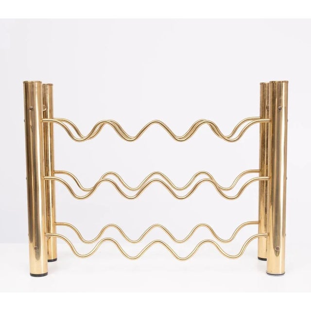 Very nice Brass Wine Rack for 12 bottles of Wine. 1970s Hollywood Regency in style. France.