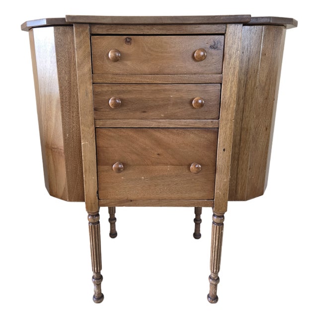 Early 20th Century Martha Washington Style Sewing Cabinet For Sale