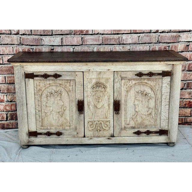 Mid Century Custom Carved and Painted Wood Sideboard For Sale - Image 12 of 12