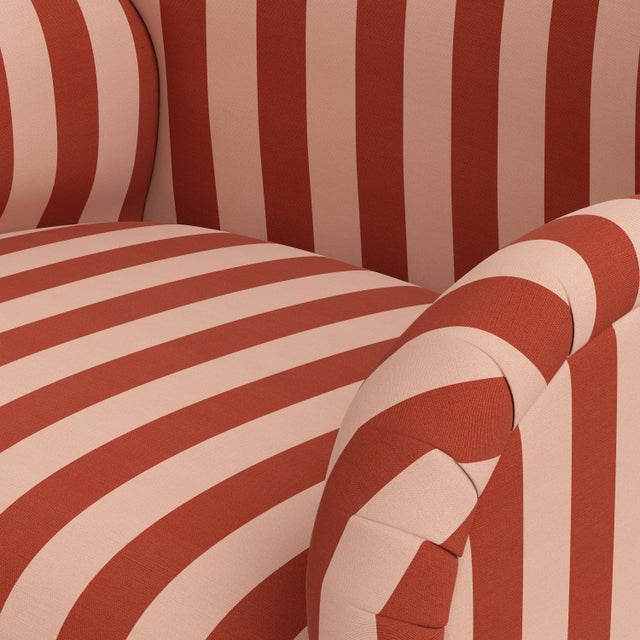 Textile Spritely Home Rumi Armchair in Canopy Stripe Tonal Blush For Sale - Image 7 of 7