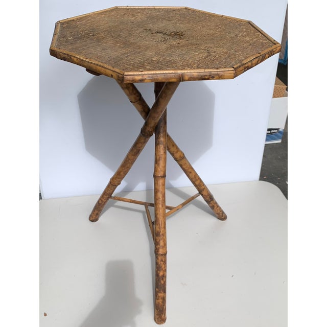 Mid 20th Century Vintage Bamboo Side Table For Sale - Image 5 of 6