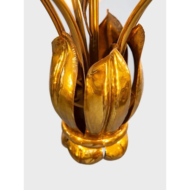 Mid-Century Modern Italian Brass and Metal Pendant Lamp by Angelo Lelii, 1950s For Sale - Image 6 of 9