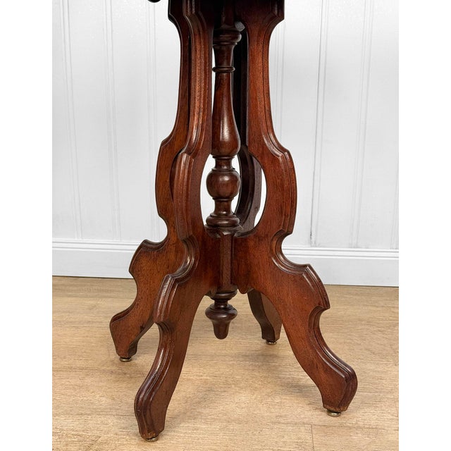 Antique Victorian Mahogany Oval Marble Top Parlor Side Table For Sale - Image 12 of 12