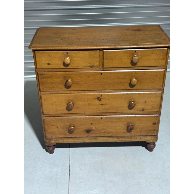 Antique Pine Two Over Three Drawers - Chest of Drawers From England We found this chest of drawers in Devon, England. It...