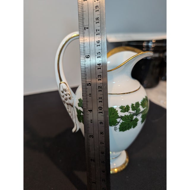 Meissen Green Ivy Sugar & Creamer Set, Swan Handle Creamer – First Quality, 19th/20th C. For Sale - Image 15 of 16