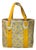 Pre-Loved Celine Yellow Beige Canvas Coated PVC Plastic Macadam Tote Bag For Sale