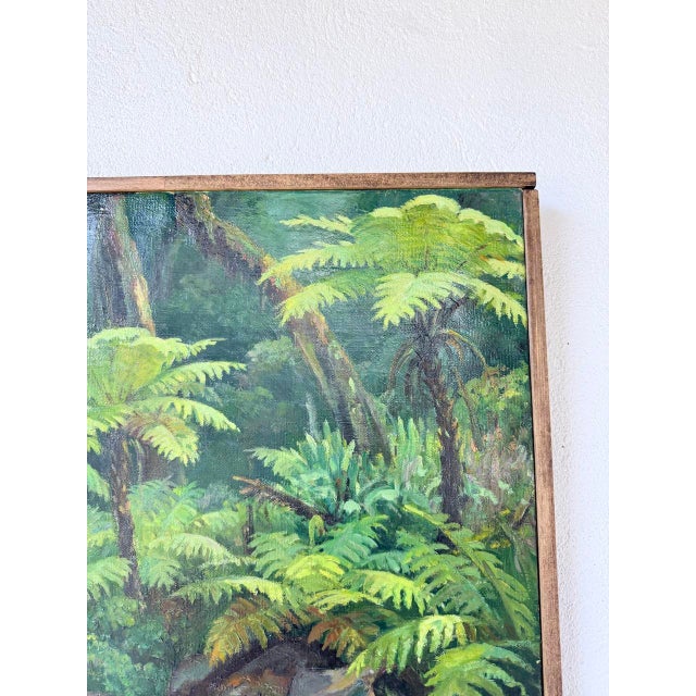 Jungle Forest Landscape, 1960s, Oil on Canvas For Sale - Image 9 of 18