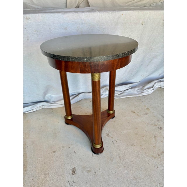 Brown Early 20th Century French Walnut Empire Style Side Table For Sale - Image 8 of 12