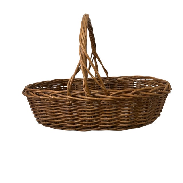 1960s XXL Vintage Antique Gathering Basket For Sale - Image 5 of 9