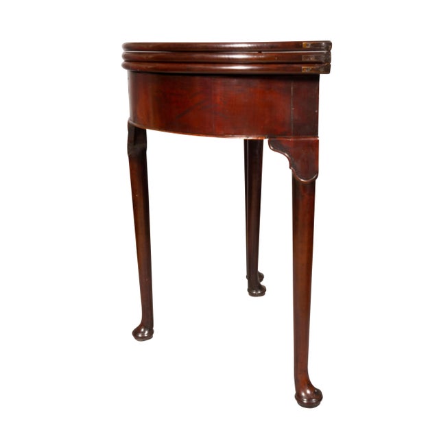 Mid 18th Century George II Mahogany Triple Top Demilune Games Table For Sale - Image 5 of 12