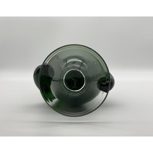 Green and white glass vase with hand-blown decoration from the now defunct Cristalleria Fratelli Betti, founded in 1954 in...