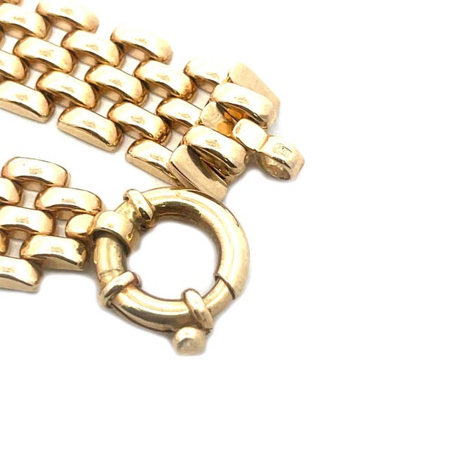 Red Natural Diamond Ruby Gold 18k Necklace 11ct 14k Yellow 5 Row Panther Link For Sale - Image 8 of 8