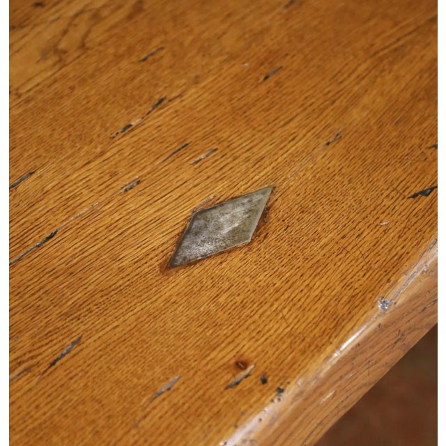 Brown Early 20th C. French Provincial Oak Farmhouse Table on Turned Baluster Supports For Sale - Image 8 of 10