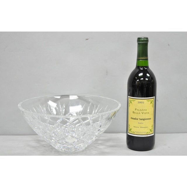 Waterford Cut Crystal Lead Glass Large 10" Centerpiece "Gallagher" Bowl 158709. Circa Late 20th Century. Measurements:...