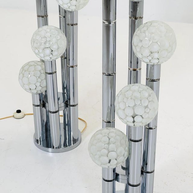 Vintage Chrome Floor Lamp with Glass Globes, 1970s For Sale - Image 14 of 18