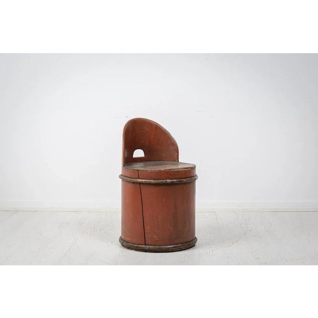 Antique Swedish Folk Art Stump Chair For Sale - Image 5 of 10
