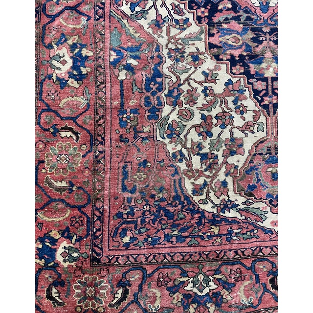 Ivory Antique Persian Mission Melayer Rug, as Is C-1880 For Sale - Image 8 of 9