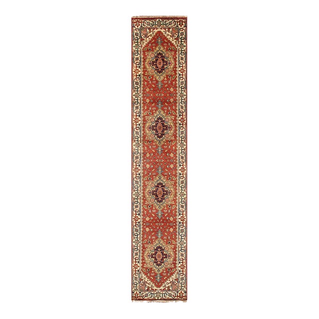 Pasargad Home Serapi Rust Wool Area Rug, 2' 7'' X 21' 9'' For Sale