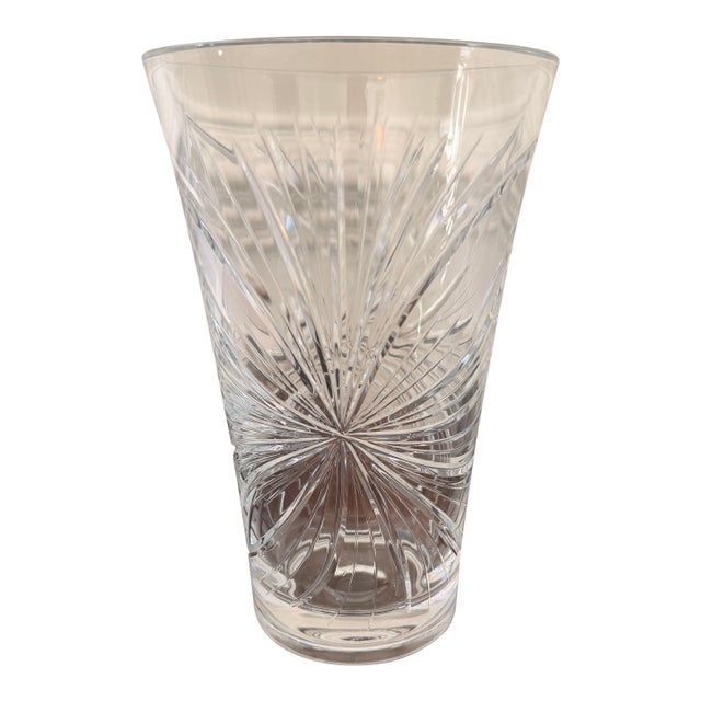 Vintage j.g. Durand French 24% Lead Crystal Starburst Vase – 10” X 6” For Sale