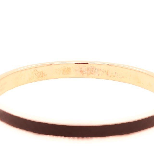 Vintage Hermes Paris Kawaii (Rose) Gold Plated & Epsom Leather Bangle Bracelet For Sale - Image 10 of 12