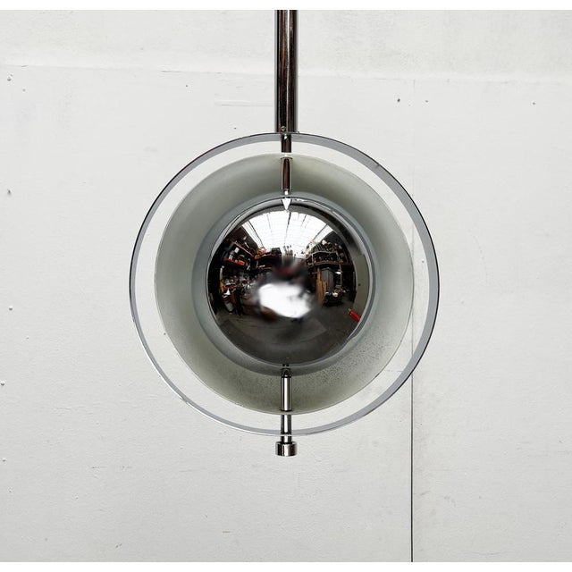 Mid-Century Space Age Chrome Eclipse Ceiling Lamp, 1960s For Sale - Image 5 of 18