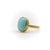 Contemporary 24k Gold Handmade Robin’s Egg Blue Persian Turquoise Cabochon Ring, Size 6.5 For Sale - Image 3 of 10