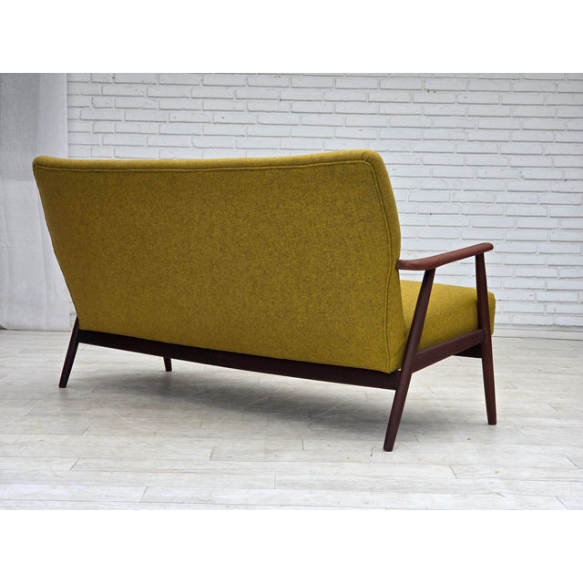 Vintage Danish Two-Seater Sofa in Furniture Wool and Teak Wood, 1960s For Sale - Image 9 of 18