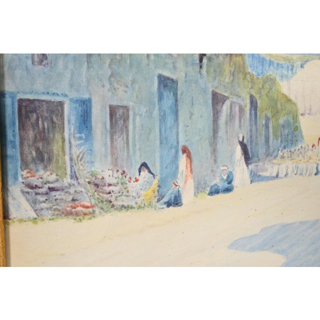 Wood Original Signed Giovanni Geleng Abstract Cityscape Framed Watercolor Painting For Sale - Image 7 of 12