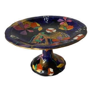 1920s Art Deco Coronaware S. Hancock & Sons Cake Stand or Tazza “Cremorne” Pattern For Sale