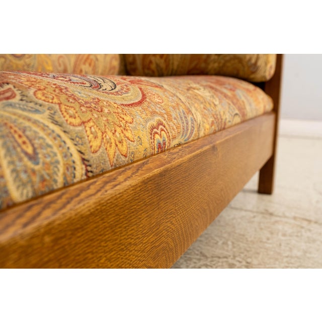 Stickley Mission Oak Arts & Crafts Upholstered Sofa For Sale In Philadelphia - Image 6 of 17