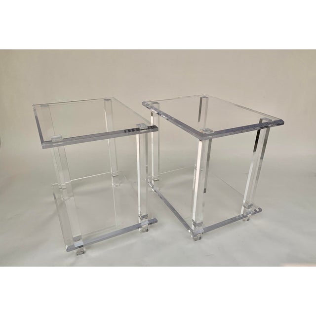 Acrylic Side Tables A Pair Chairish