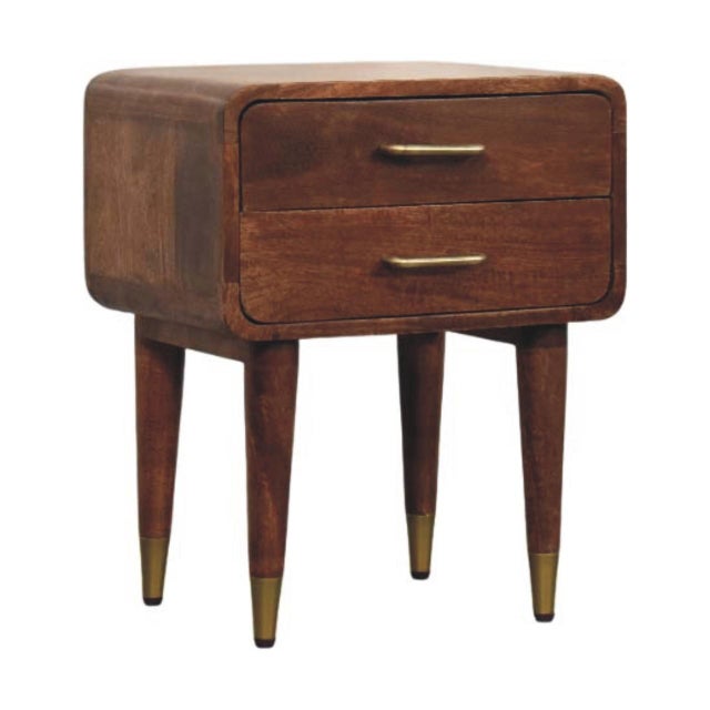 The Roasted Almond-Finish Mango Wood 2-Drawer Nightstand brings a refined balance of craftsmanship, character, and...