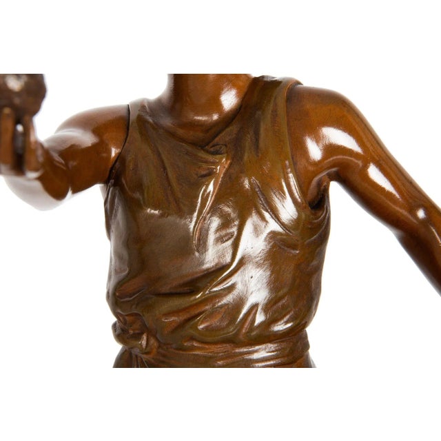 Metal French Orientalist Bronze Sculpture of Tunisian Fruit Seller by Marcel Debut For Sale - Image 7 of 12