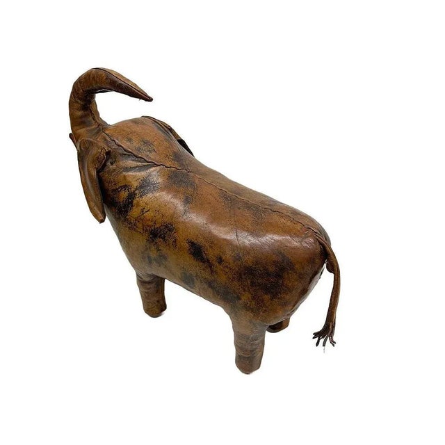 Leather Elephant Small Footstool attributed to Dimitri Omersa, 1960s For Sale - Image 9 of 11