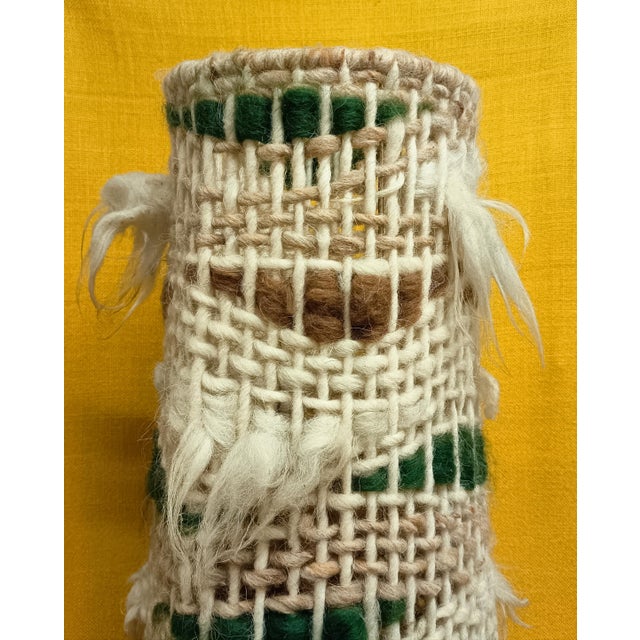 Tall Conical Floor Lamp Shade in Brutalist Wool Weave, 1970s For Sale - Image 11 of 14
