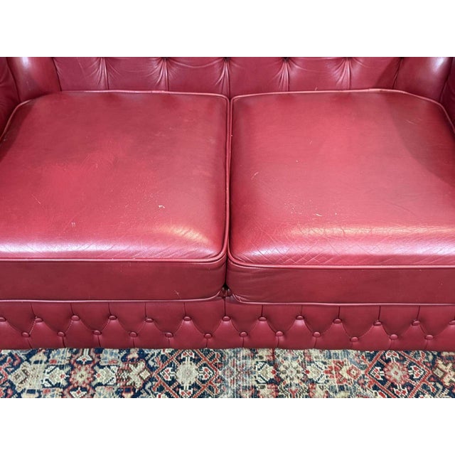 Chesterfield Two-Seater Sofa in Leather, 2000s For Sale - Image 5 of 18